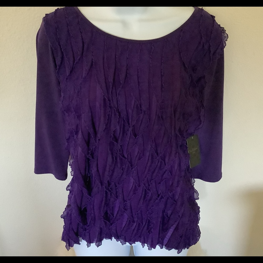Nue Options Purple ruffled blouse